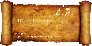 Löwi Piroska névjegykártya