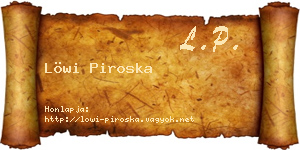 Löwi Piroska névjegykártya