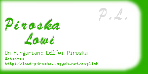 piroska lowi business card
